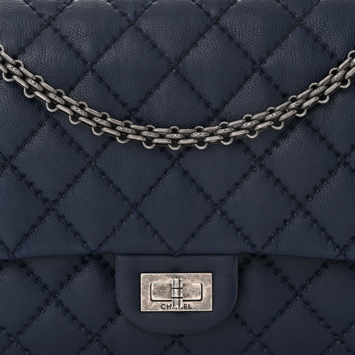 Calfskin Stitched 2.55 Reissue 226 Flap Navy