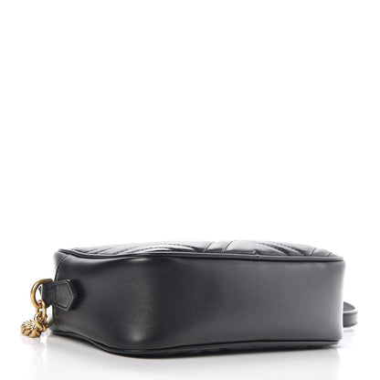 Gucci Calfskin Matelasse Small GG Marmont Chain Shoulder Bag Black 4 of 7