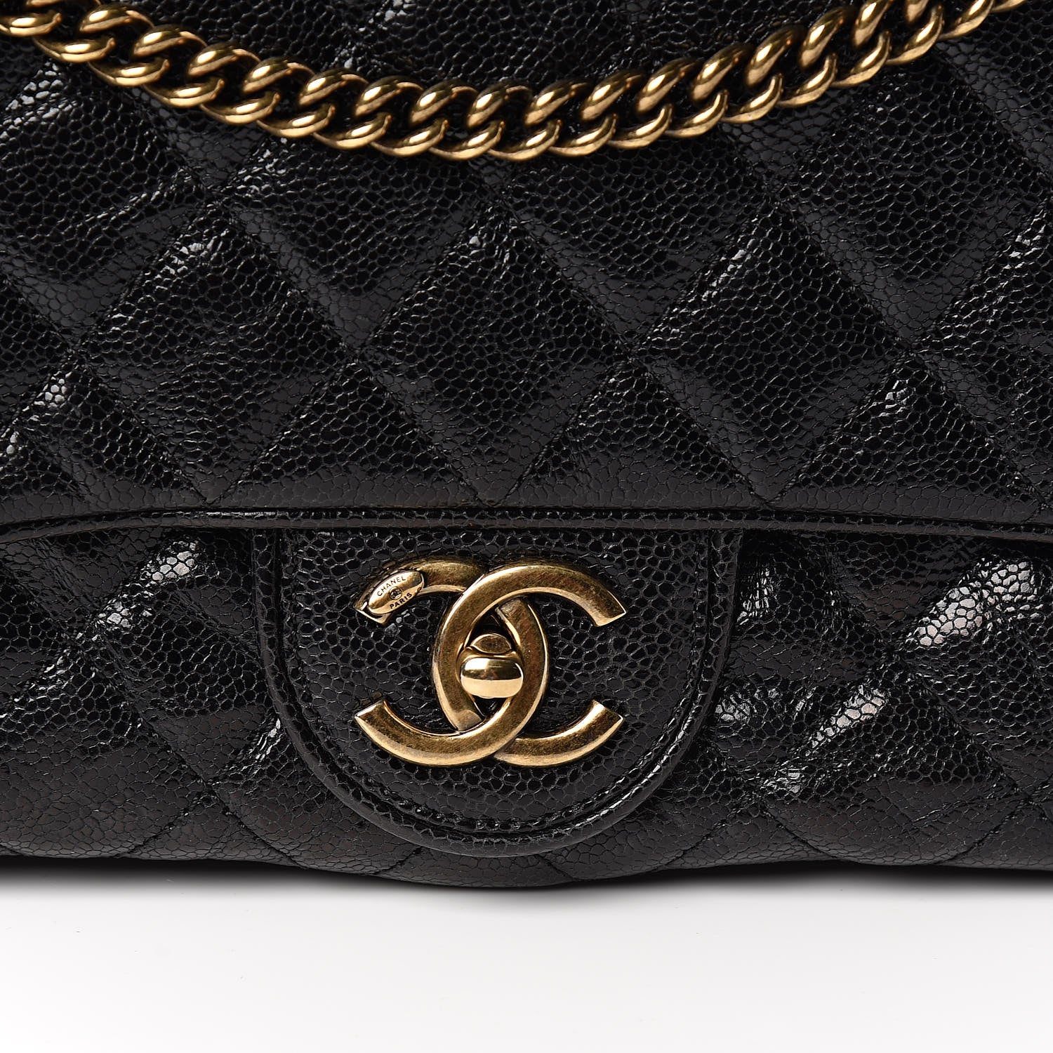 Chanel Crumpled Grained Calfskin Quilted Large Shiva Flap Black 10 of 10