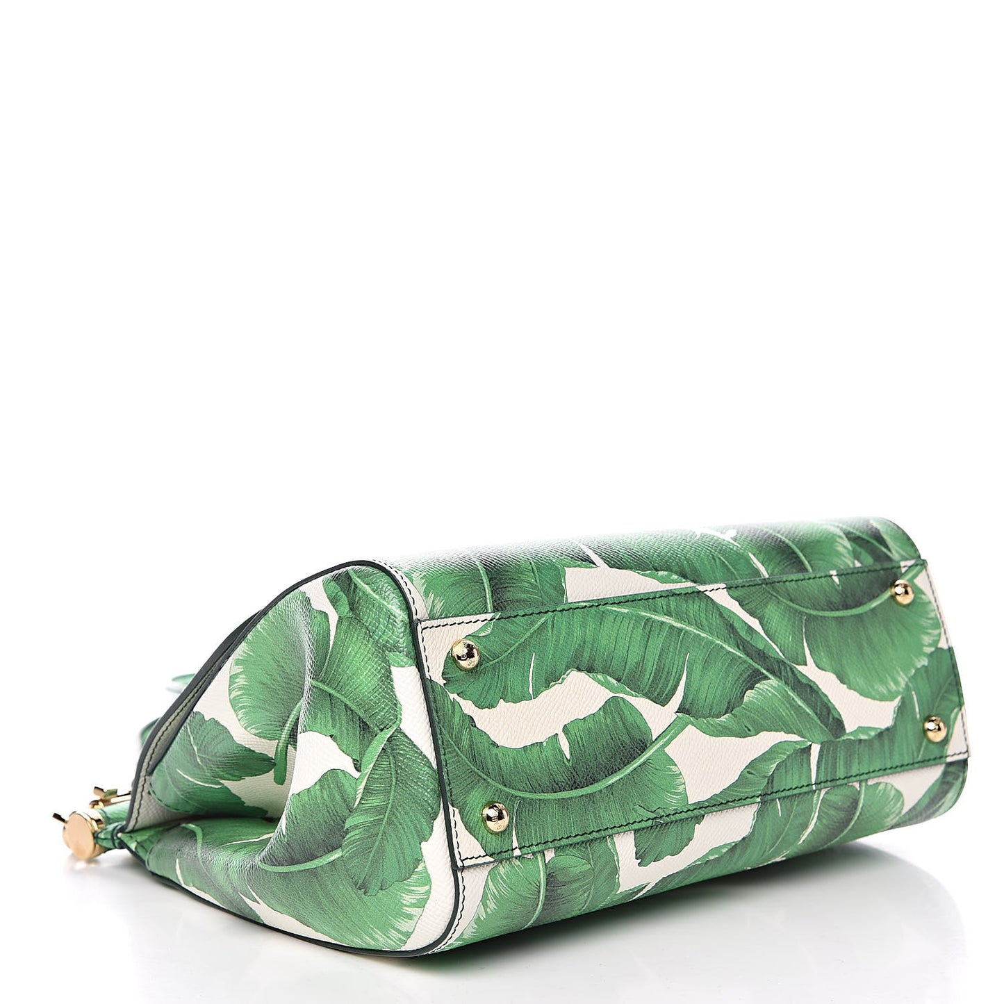 Dauphine Banana Leaf Print Medium Miss Sicily Satchel Green White