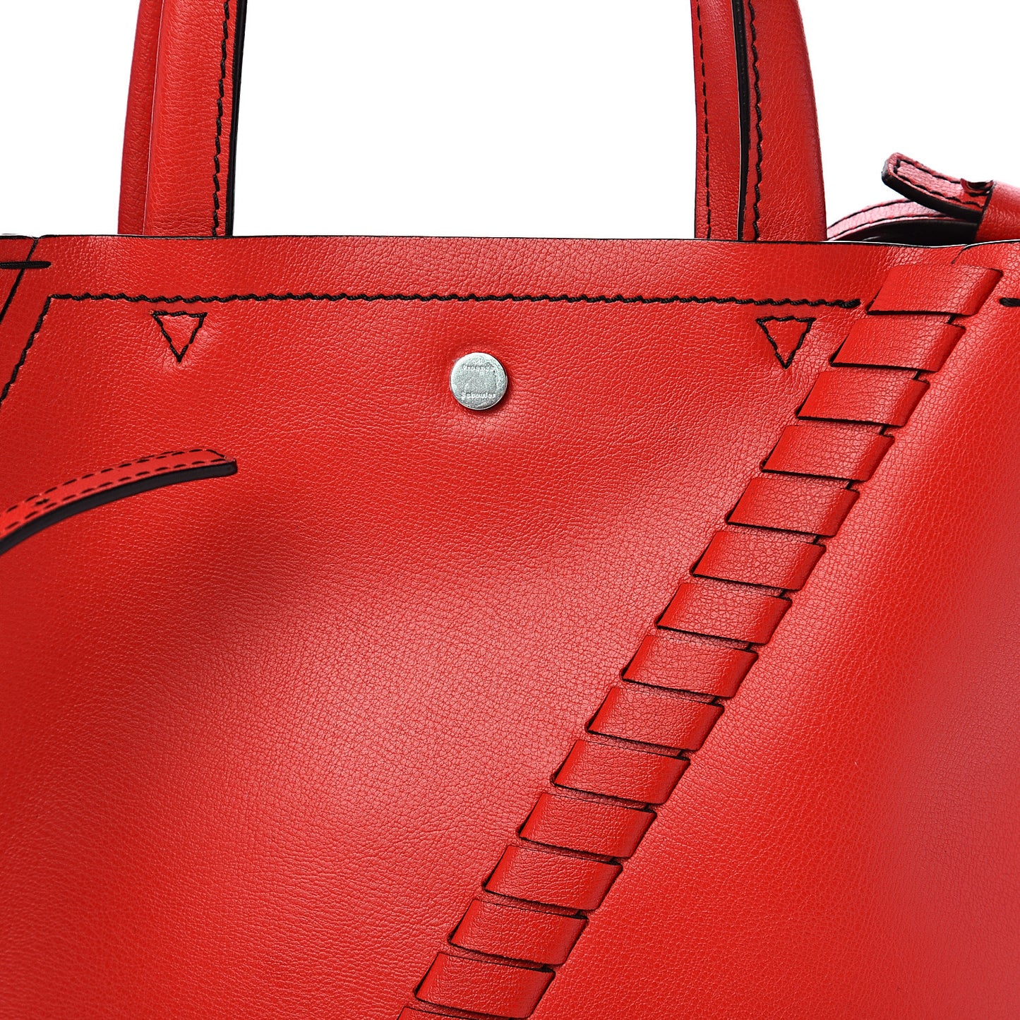 Calfskin Hex Tote Cardinal