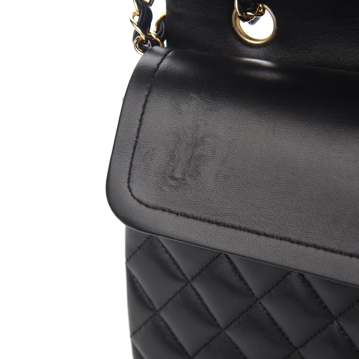 Lambskin Quilted Medium Double Flap Black