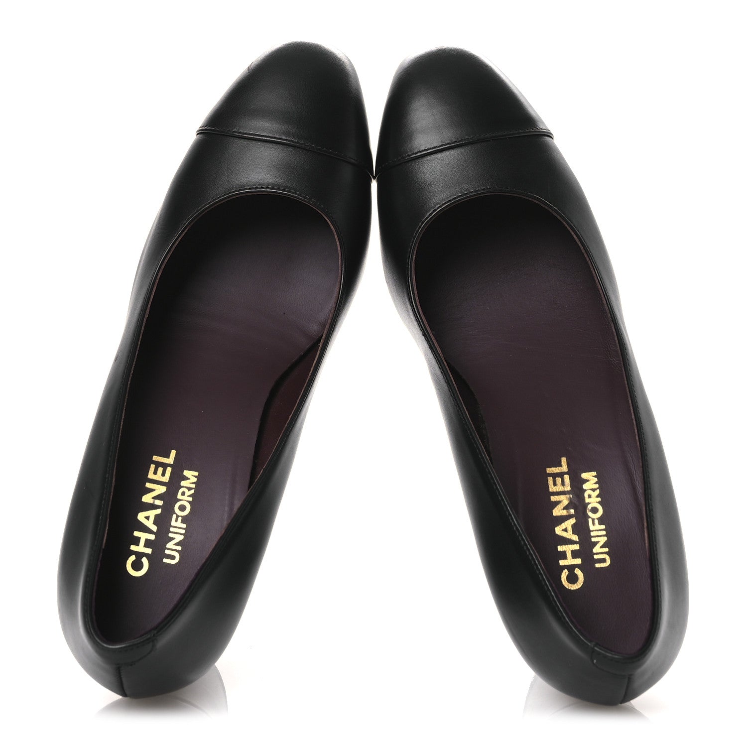 Chanel Lambskin Cap Toe Ballerina Flats 36 Black 2 of 12