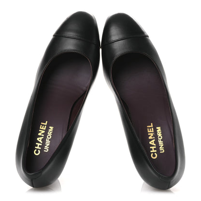Chanel Lambskin Cap Toe Ballerina Flats 36 Black 2 of 12