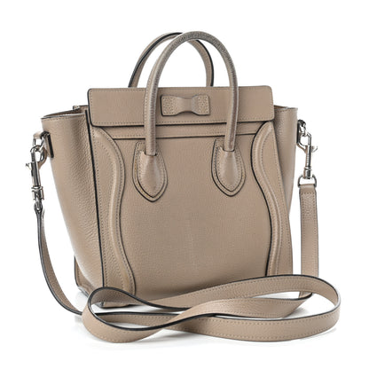Celine Drummed Calfskin Nano Luggage Dune 3 of 11