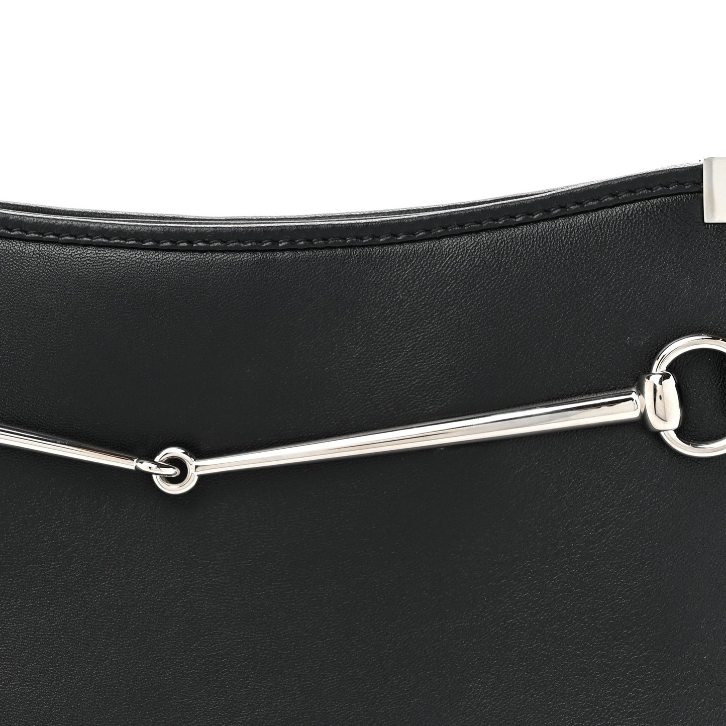Calfskin Horsebit Slim Shoulder Bag Black
