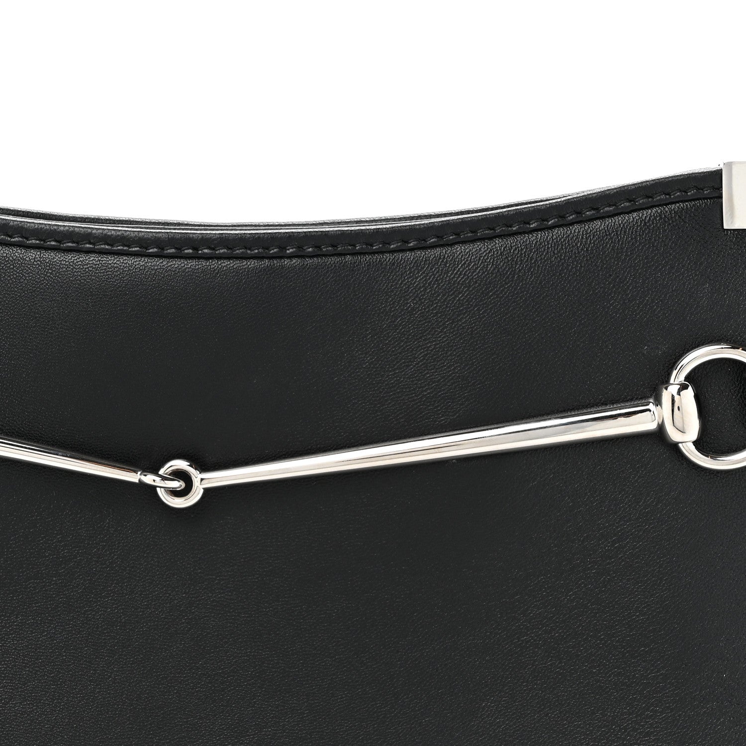 Gucci Calfskin Horsebit Slim Shoulder Bag Black 8 of 11