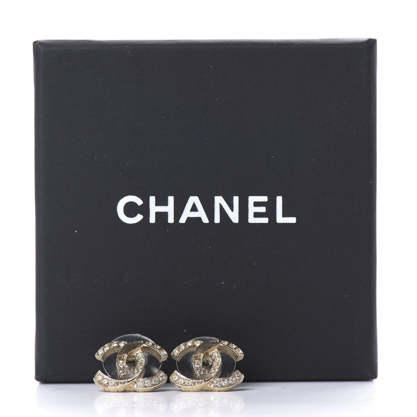 Crystal CC Earrings Light Gold