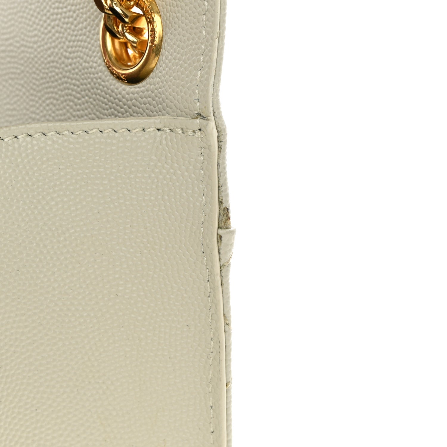 Saint Laurent Grain De Poudre Textured Mixed Matelasse Medium Triquilt Monogram Satchel Crema Soft 13 of 17