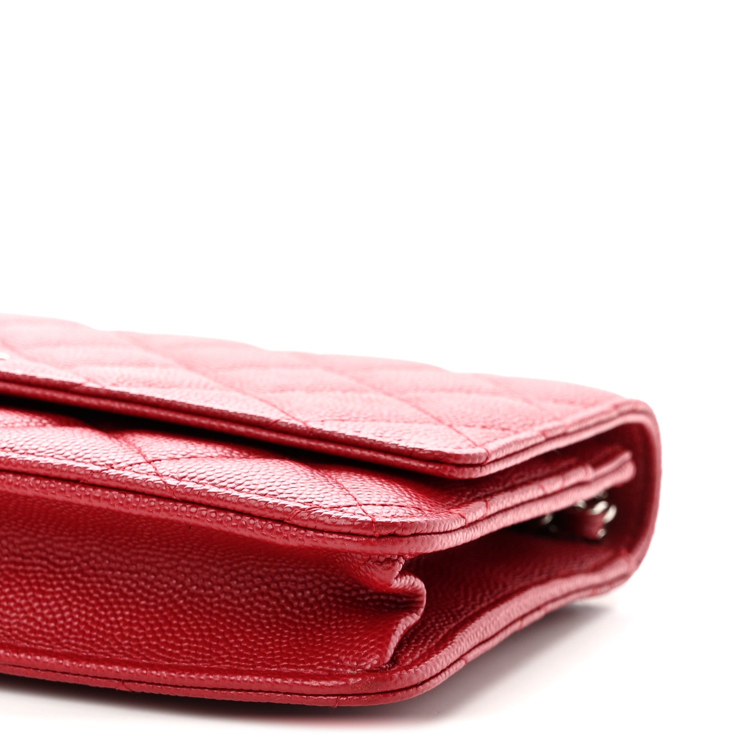 Chanel Caviar Quilted Wallet on Chain WOC Red 11 of 12