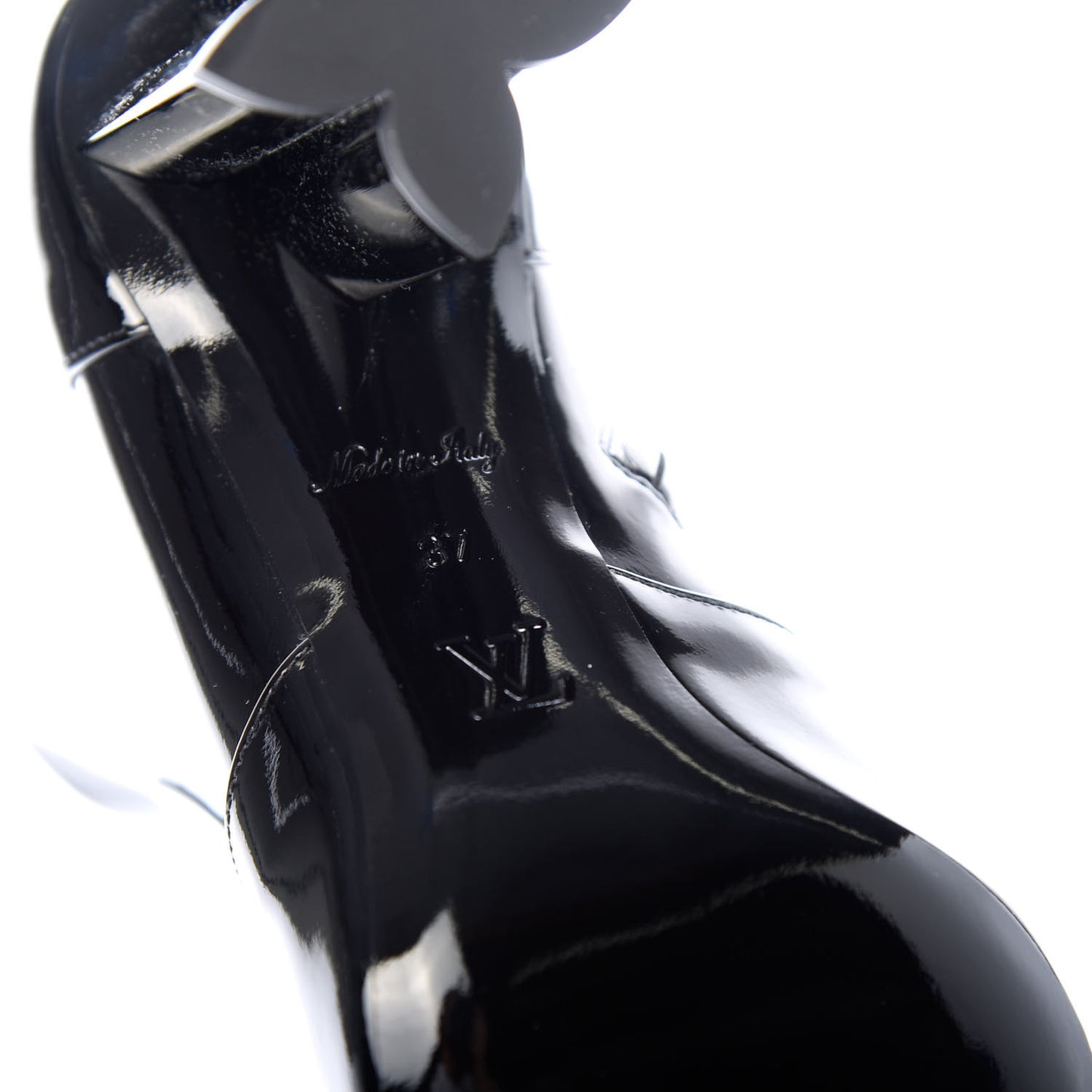 Patent Silhouette Ankle Boots 37 Black