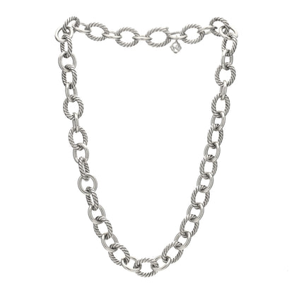 David Yurman Sterling Silver 12mm Oval Link Necklace 2 of 3