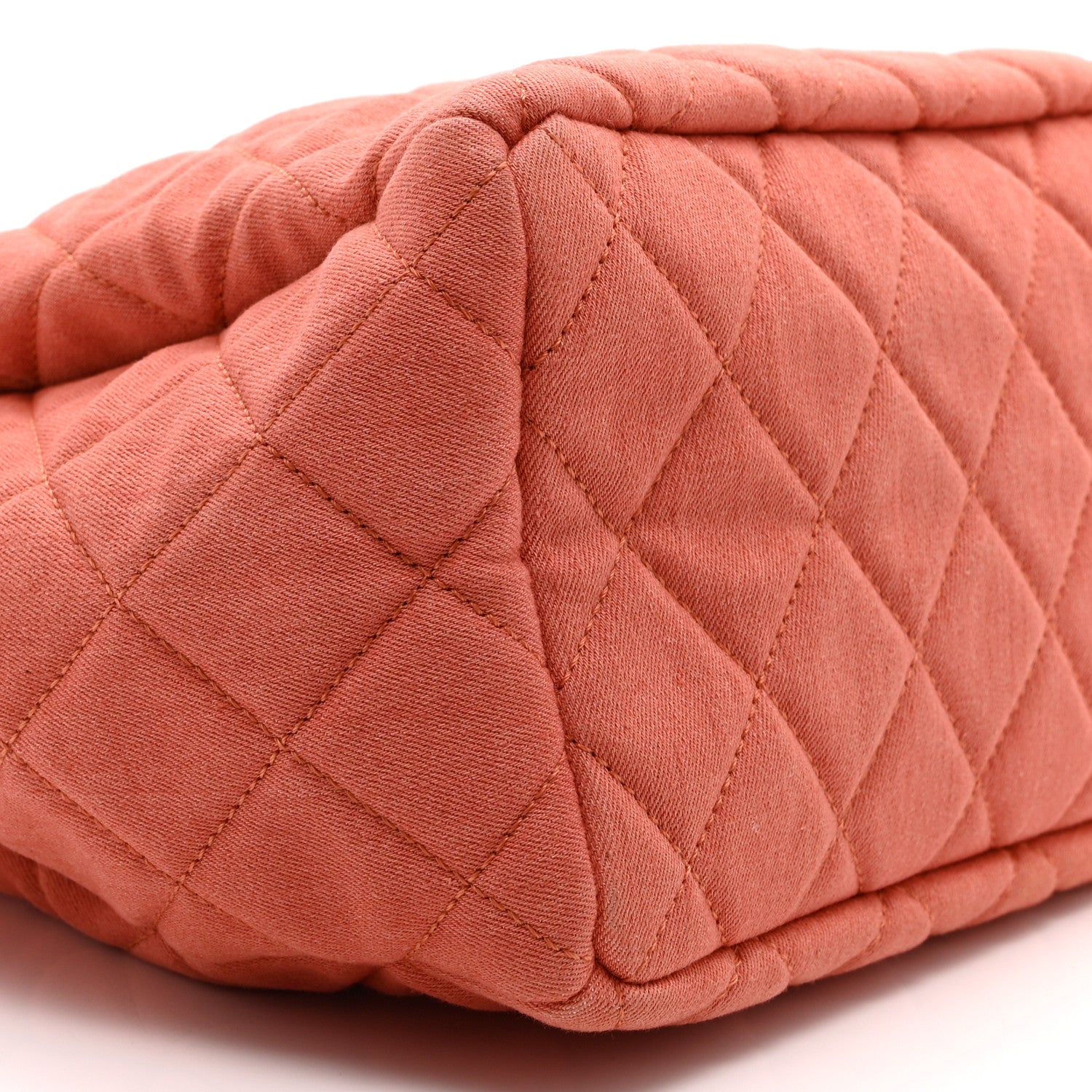Chanel Washed Denim Quilted Small Urban Spirit Drawstring Bag Orange 9 of 10