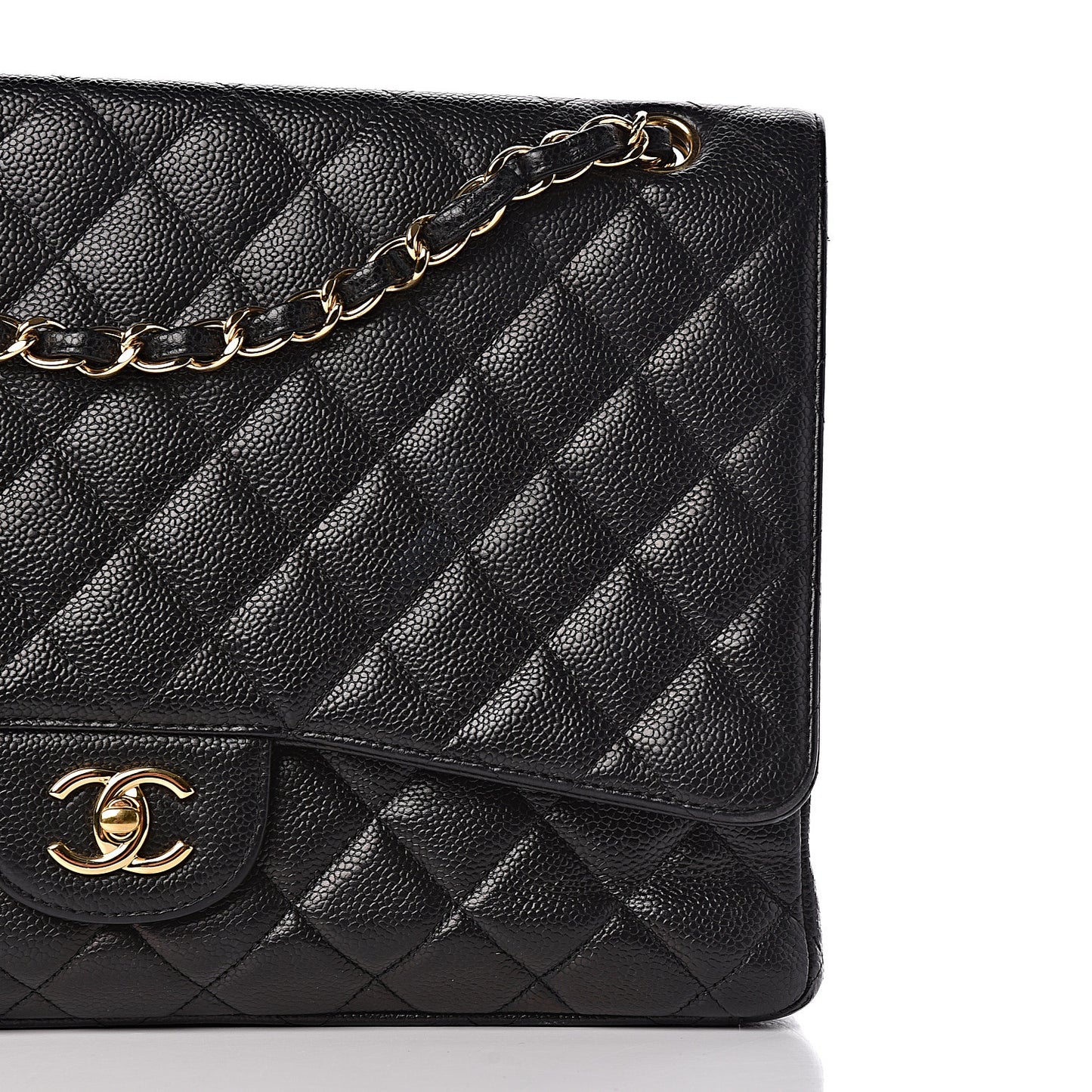 Caviar Quilted Maxi Single Flap Black