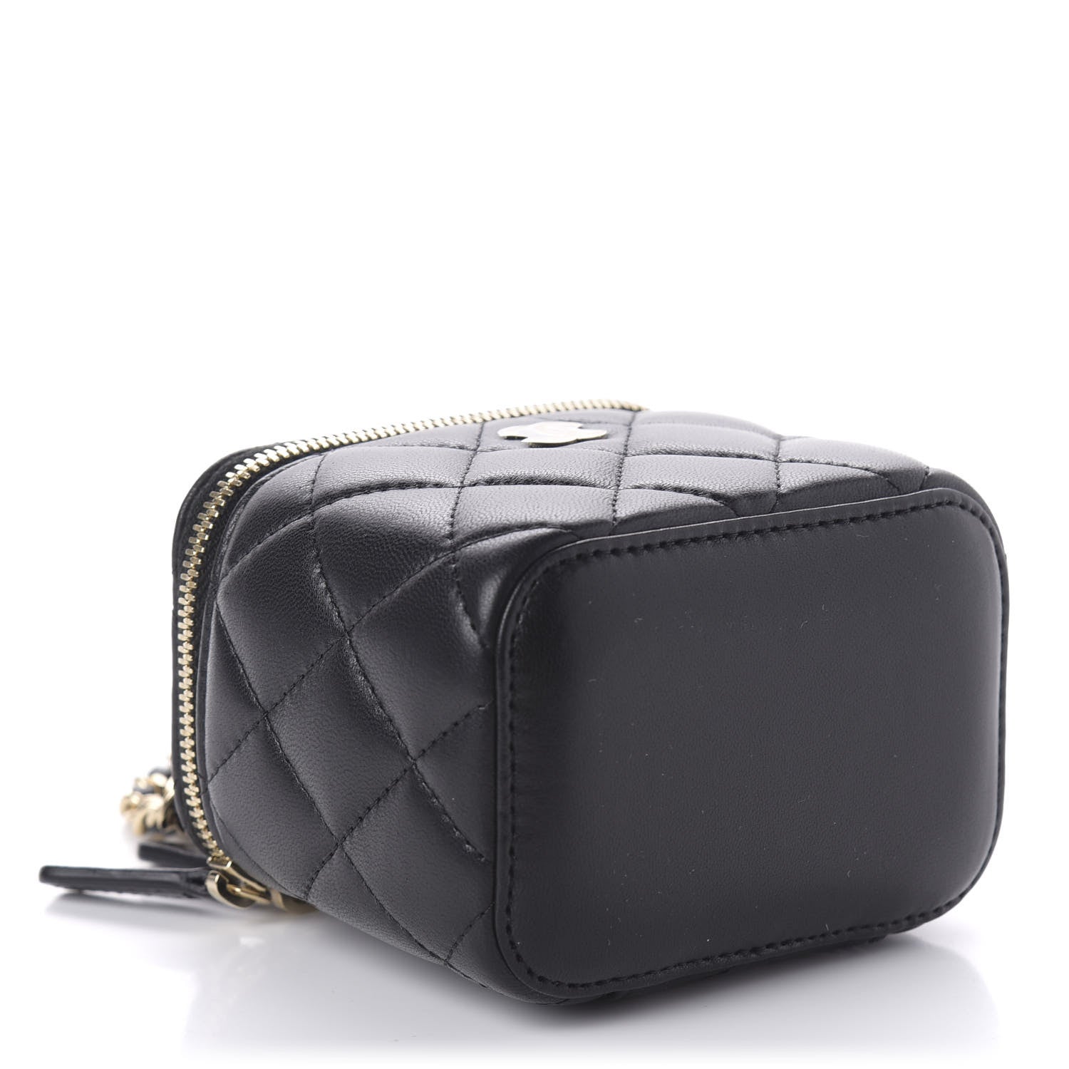 Chanel Lambskin Quilted Mini Vanity Case With Chain Black 4 of 11