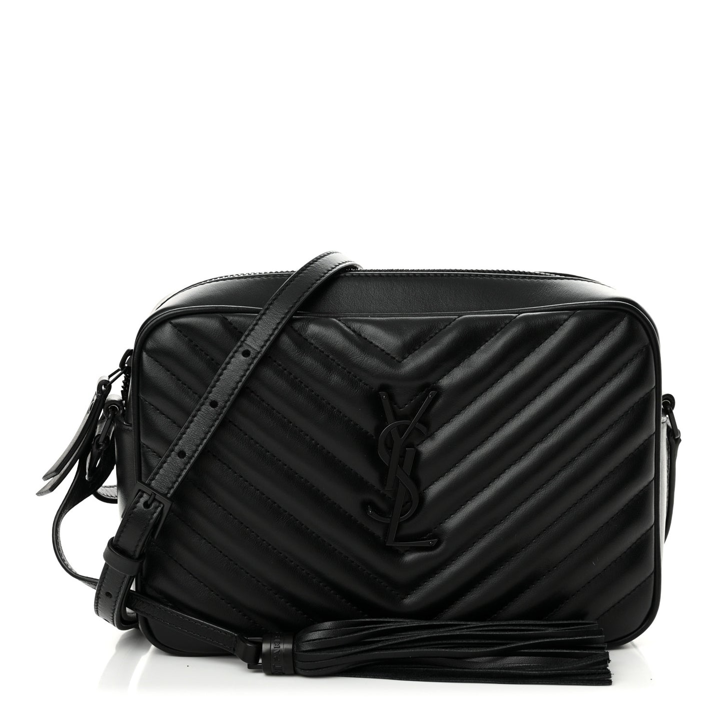 Calfskin Matelasse Monogram Monochrome Lou Camera Bag Black