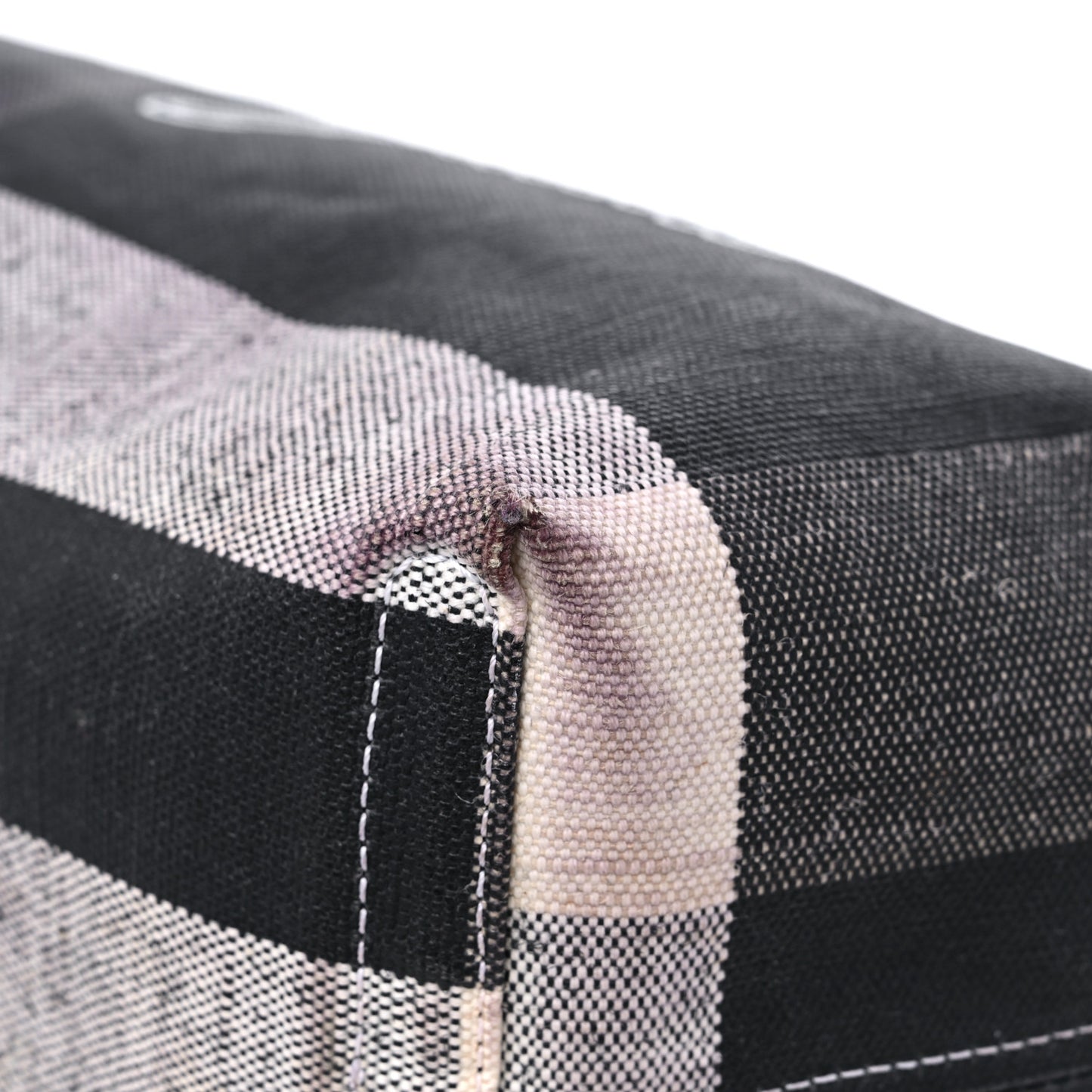 Coated Canvas Mega Check Medium Doodle Tote Black White