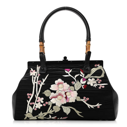 Gucci Silk Embroidered Tom Ford Japanese Flower Bag Black 1 of 14