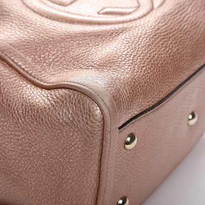 Gucci Metallic Pebbled Calfskin Small Soho Shoulder Bag Pink 8 of 11