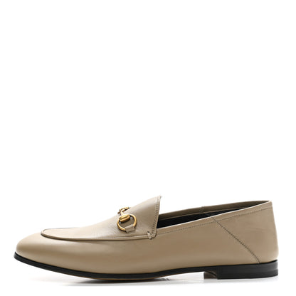 Gucci Lambskin Womens Brixton Horsebit Loafers 38 Mud 1 of 9