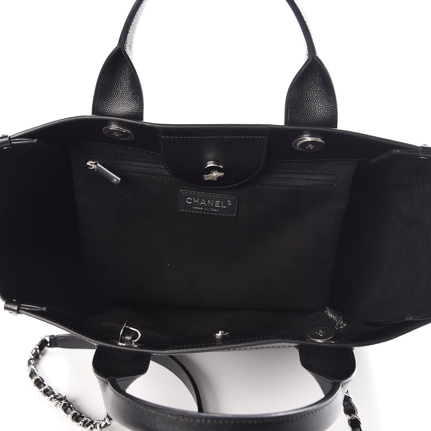 Caviar Small Studded Deauville Tote Black