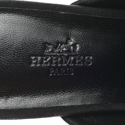 Hermes Mink Fur Suede Goatskin Trocadero Mule 37.5 Black 7 of 8