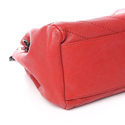 Saint Laurent Pebbled Lambskin Chevron Monogram Small Nolita Red 7 of 9