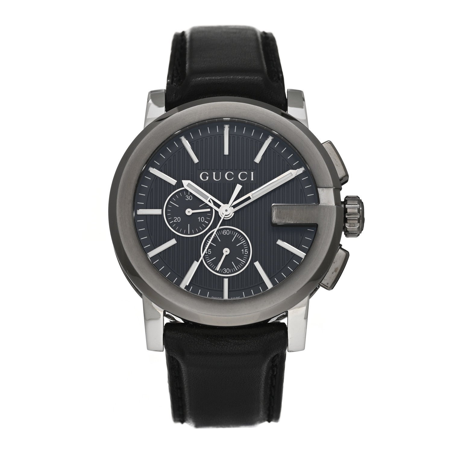 Gucci Stainless Steel Calfskin 44mm G-Chrono Quartz Watch Black 1 of 4