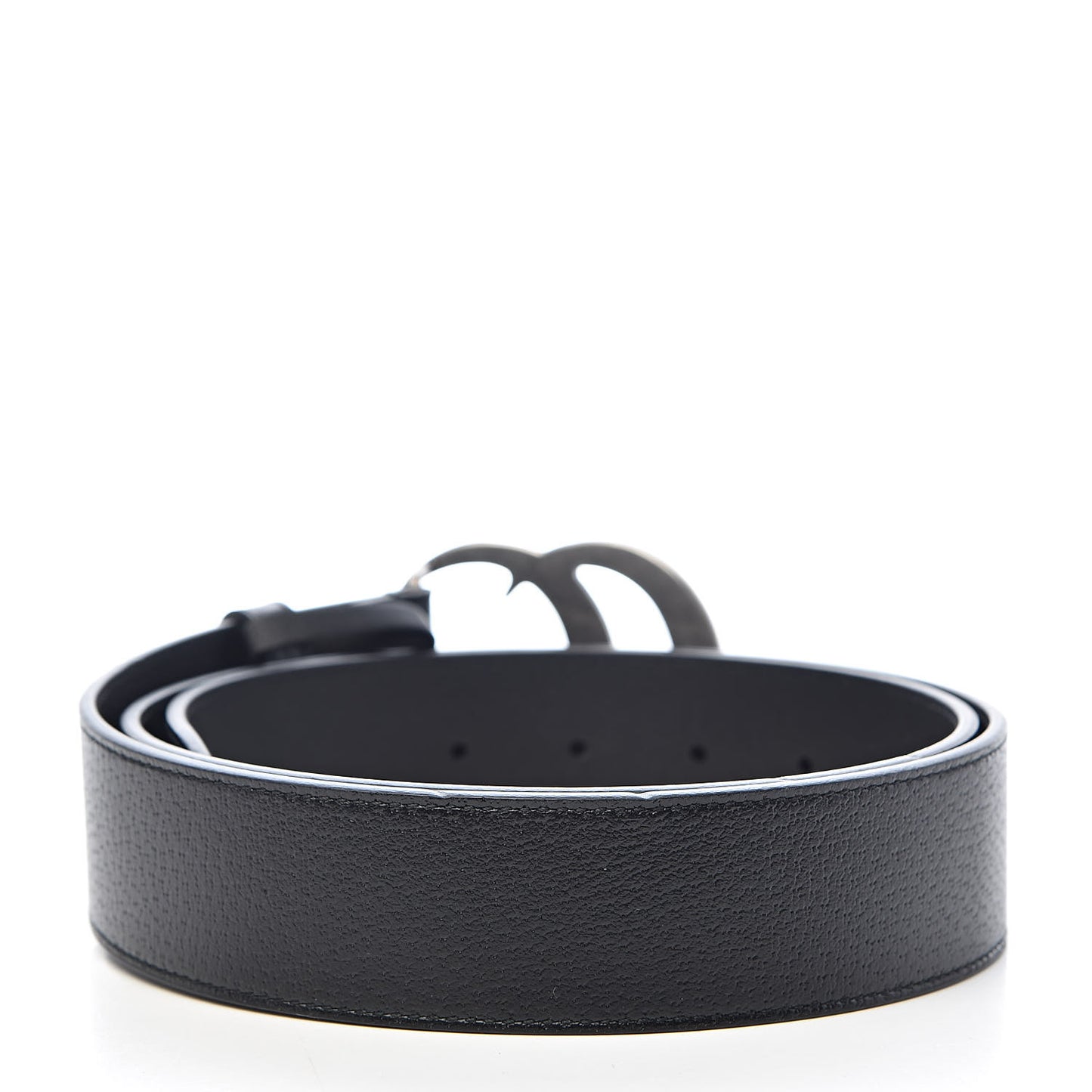 Textured Dollar Calfskin Nickel Double G 40mm Belt 100 40 Black