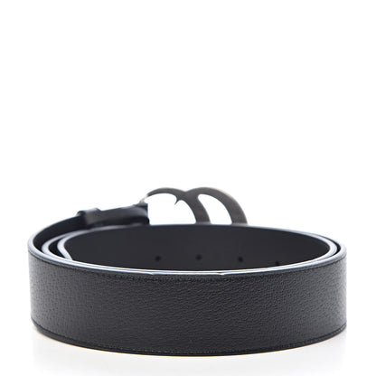 Gucci Textured Dollar Calfskin Nickel Double G 40mm Belt 100 40 Black 3 of 6
