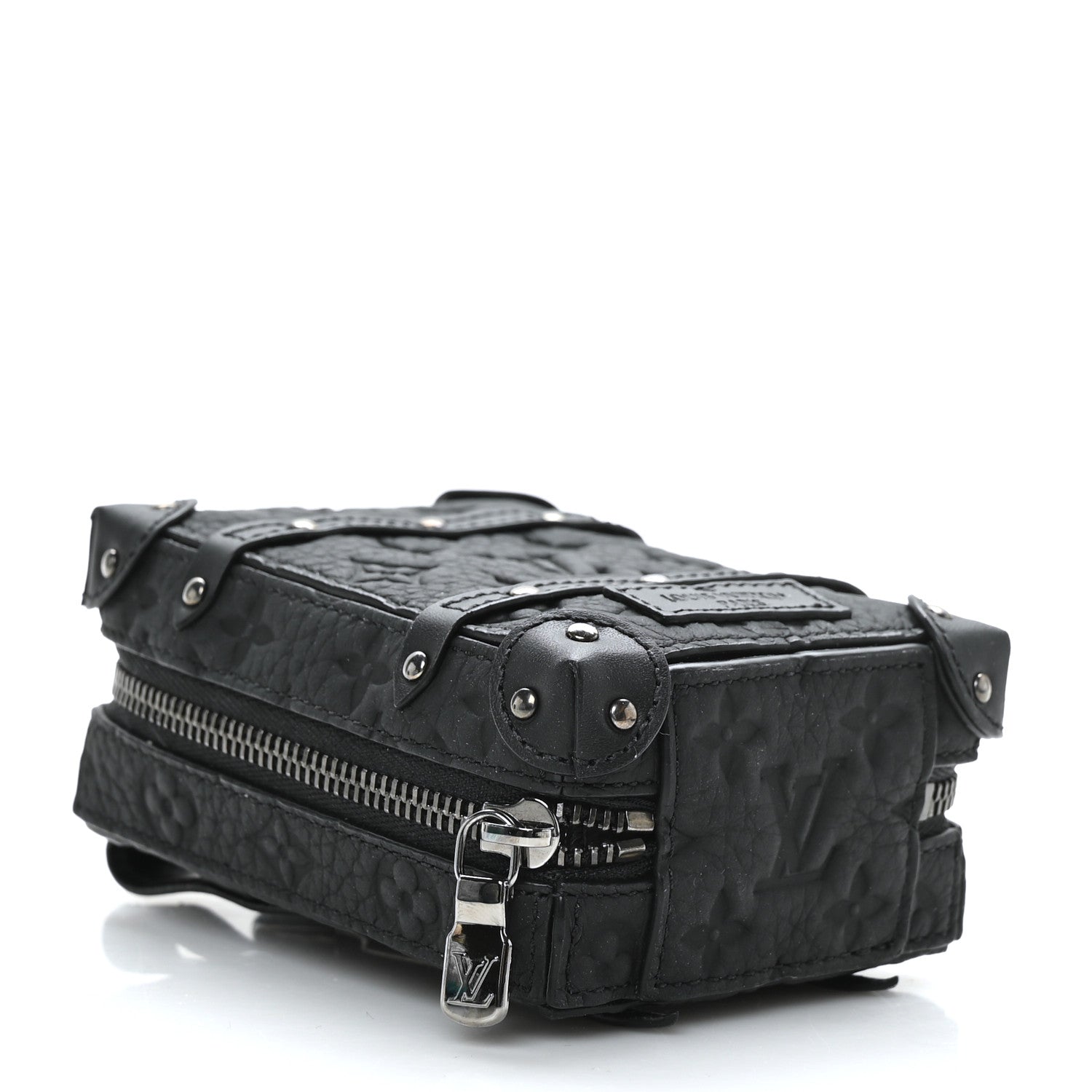Louis Vuitton Monogram Taurillon Soft Trunk Backpack Pouch Bag Charm Key Ring Black 4 of 8