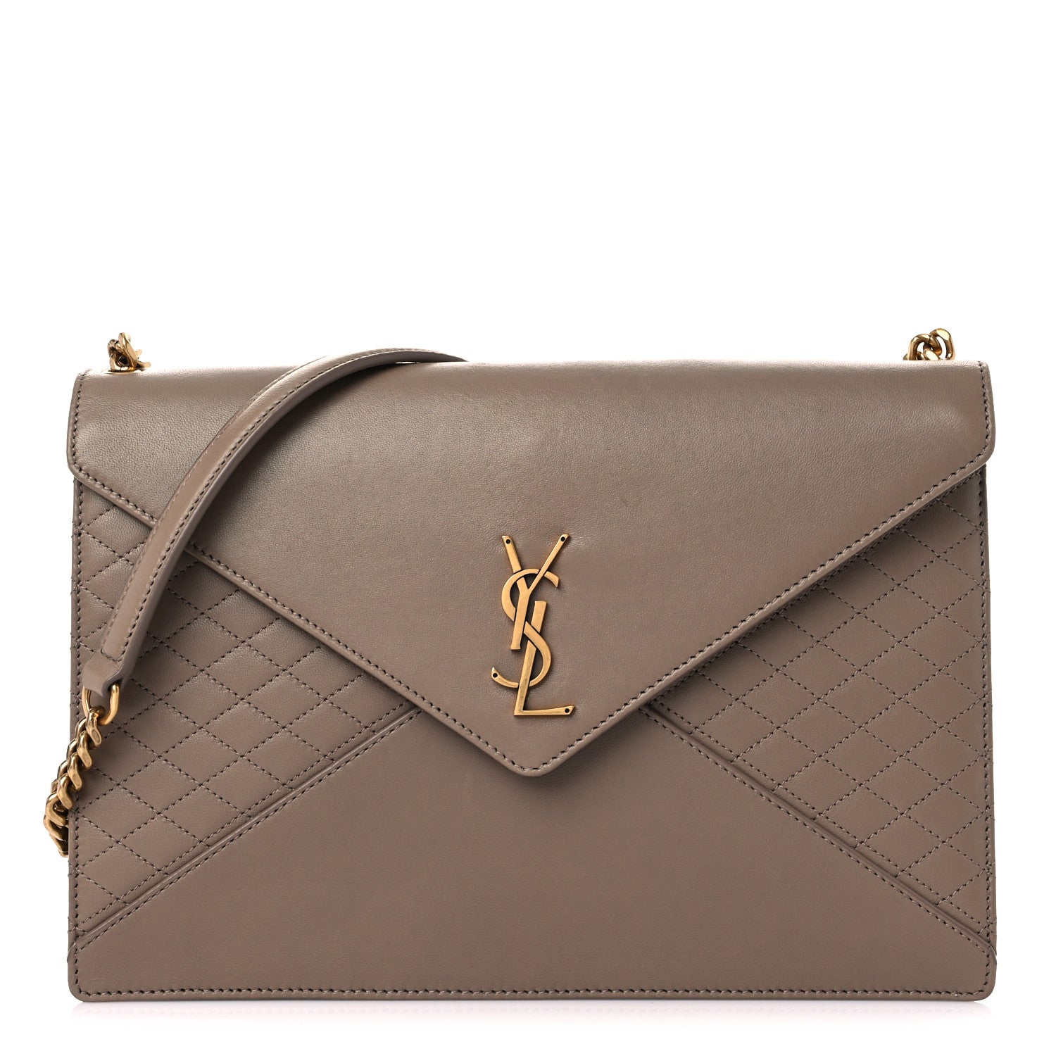 Saint Laurent Lambskin Quilted Monogram Gaby Chain Bag Taupe 1 of 12