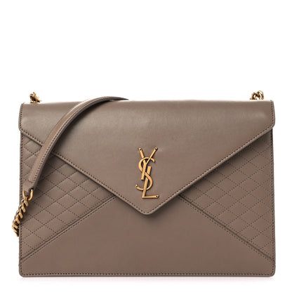 Saint Laurent Lambskin Quilted Monogram Gaby Chain Bag Taupe 1 of 12