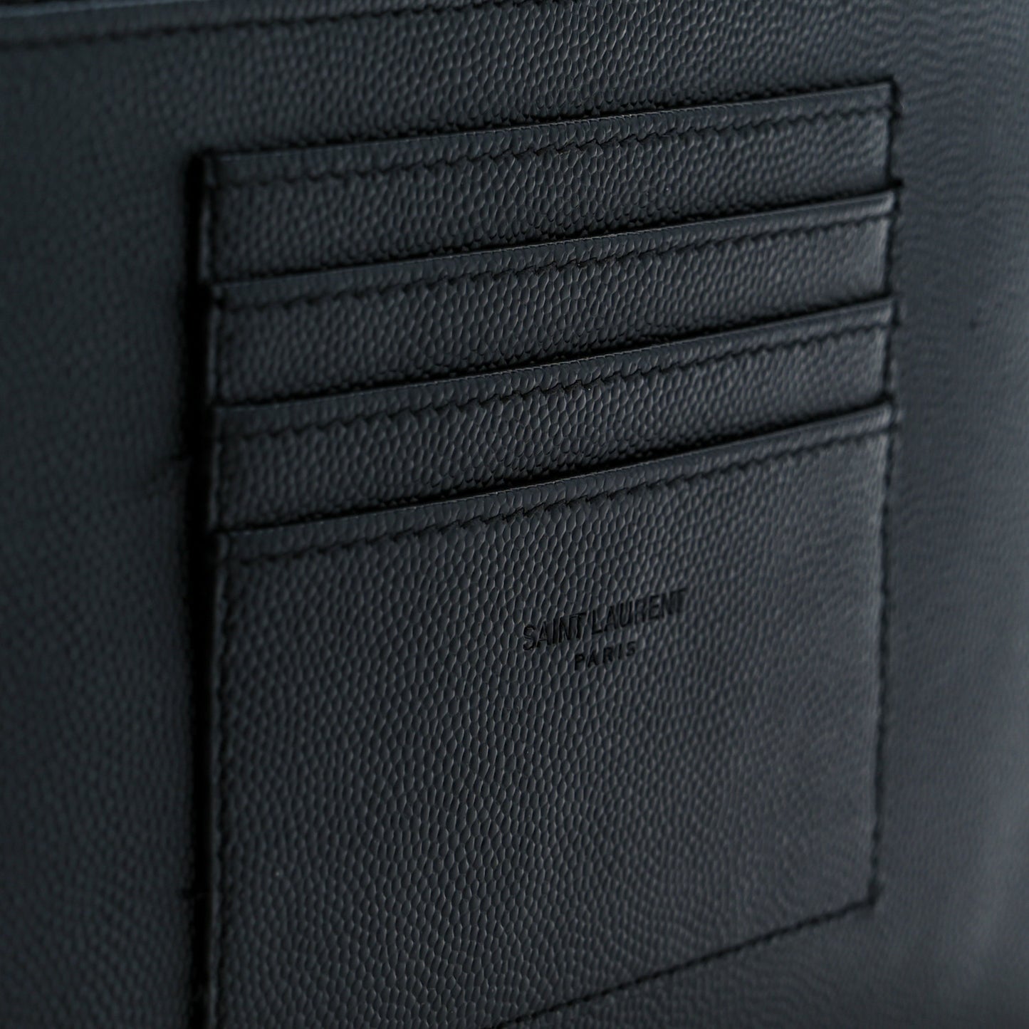 Grain De Poudre Chevron Monogram Large Bill Pouch Black