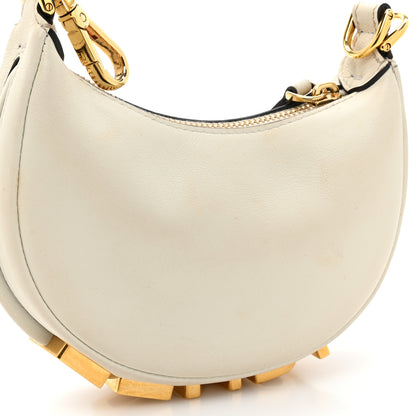 Fendi Vitello Grace Matte Nano Fendigraphy Hobo Charm White Ice 10 of 11