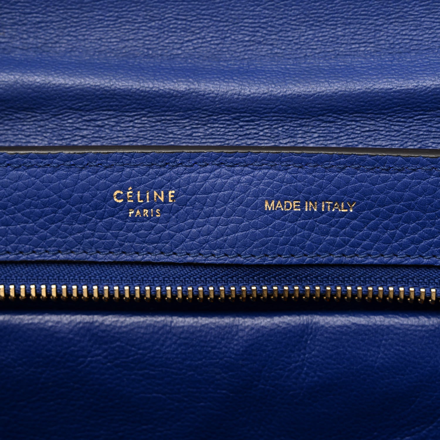 Celine Drummed Calfskin Suede Small Trapeze Indigo 6 of 10