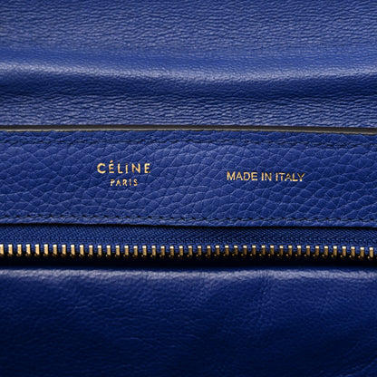 Celine Drummed Calfskin Suede Small Trapeze Indigo 6 of 10