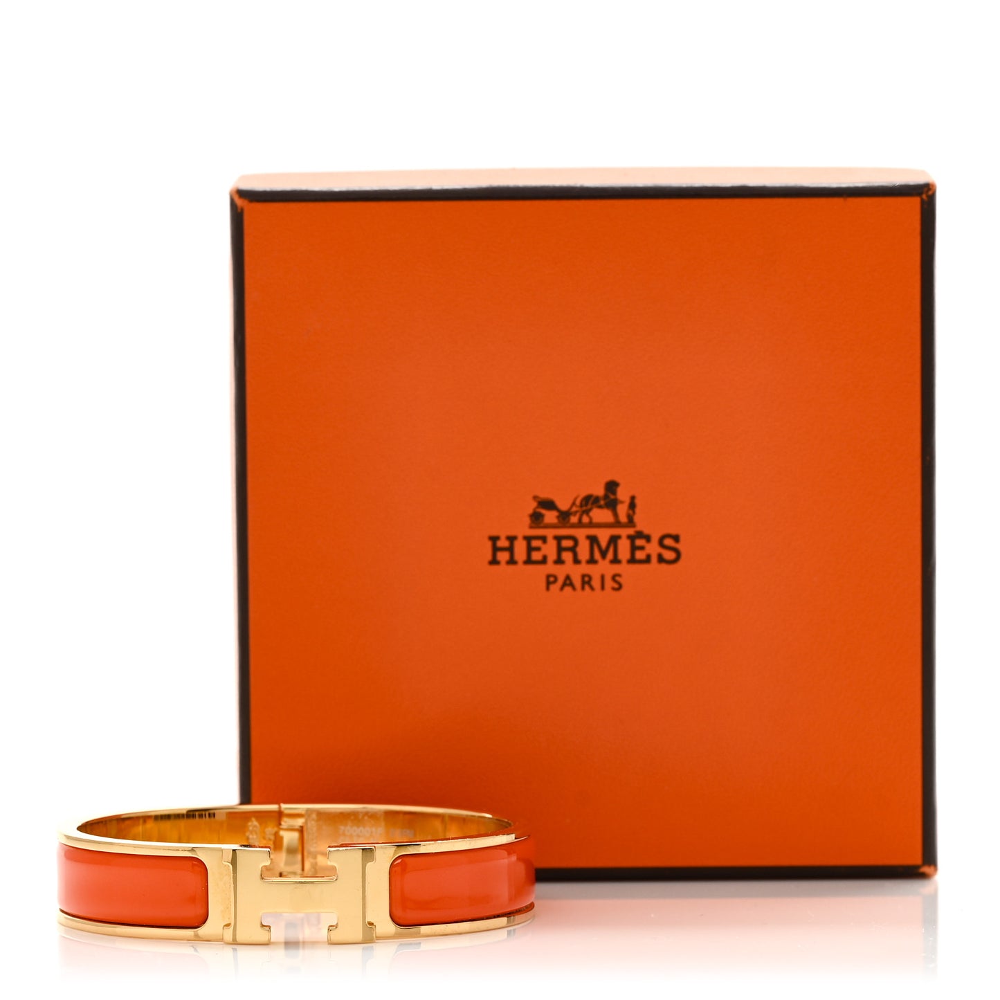 Enamel Narrow Clic Clac H Bracelet PM Orange