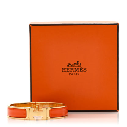 Hermes Enamel Narrow Clic Clac H Bracelet PM Orange 4 of 4