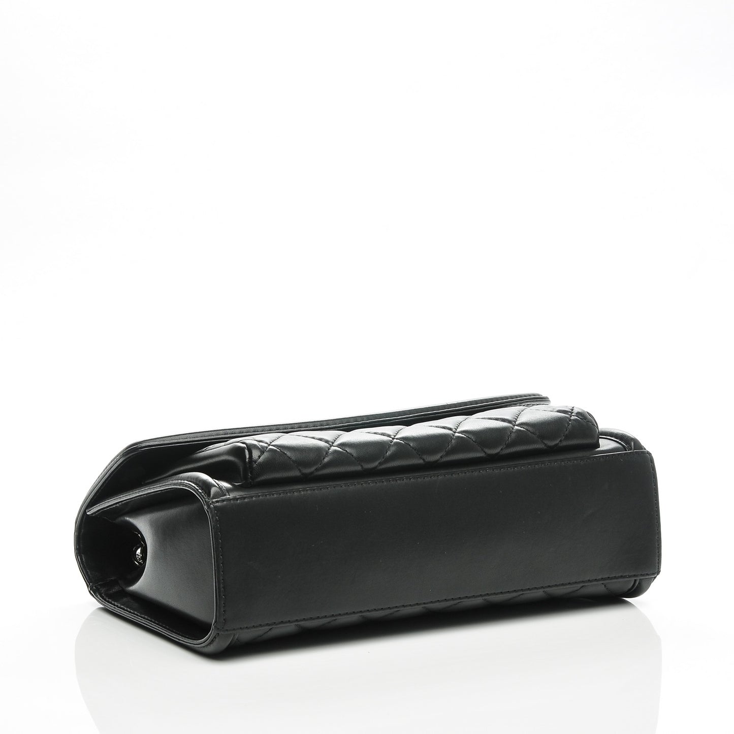 Lambskin Quilted Large Geometric Flap Black