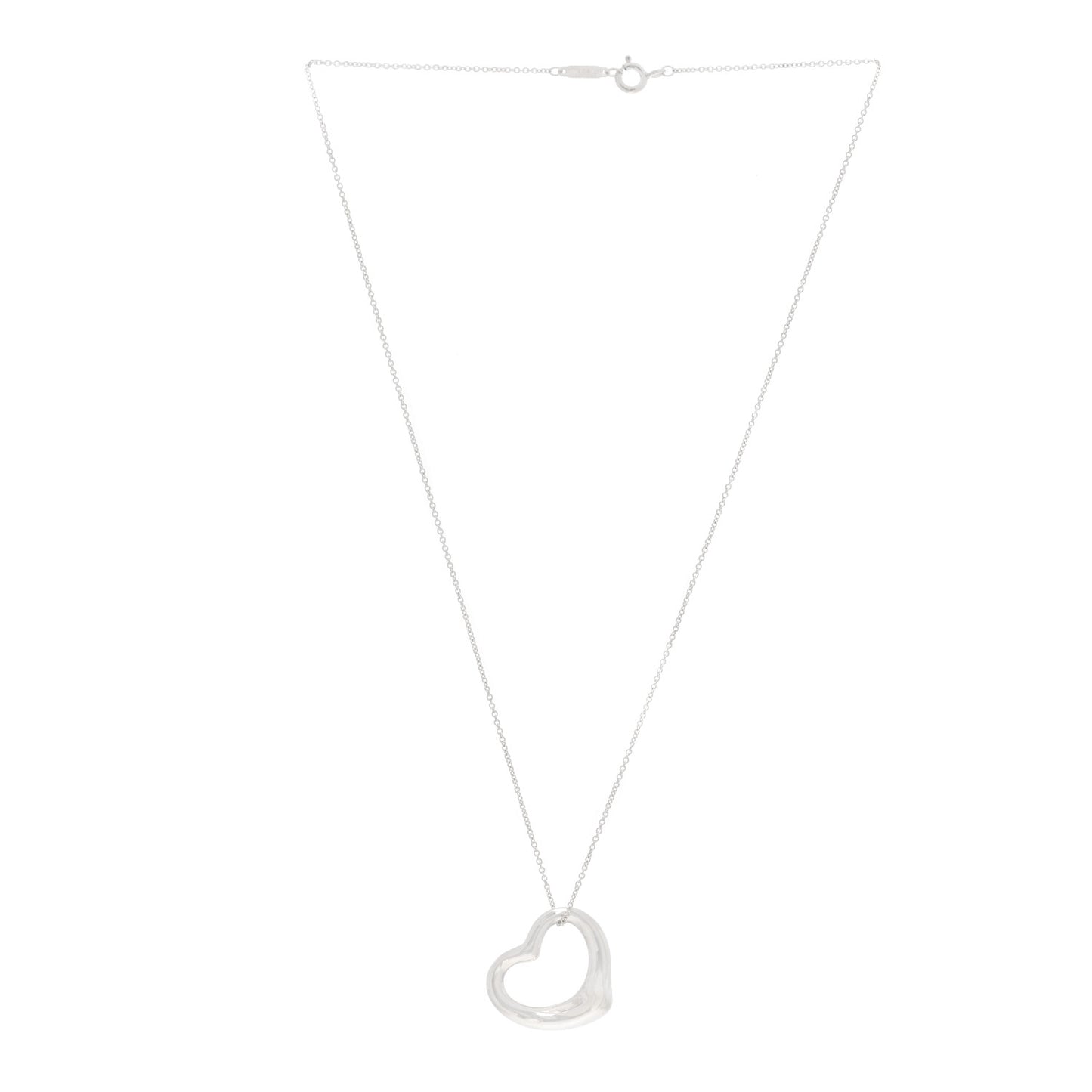 Sterling Silver 22mm Elsa Peretti Open Heart Pendant Necklace