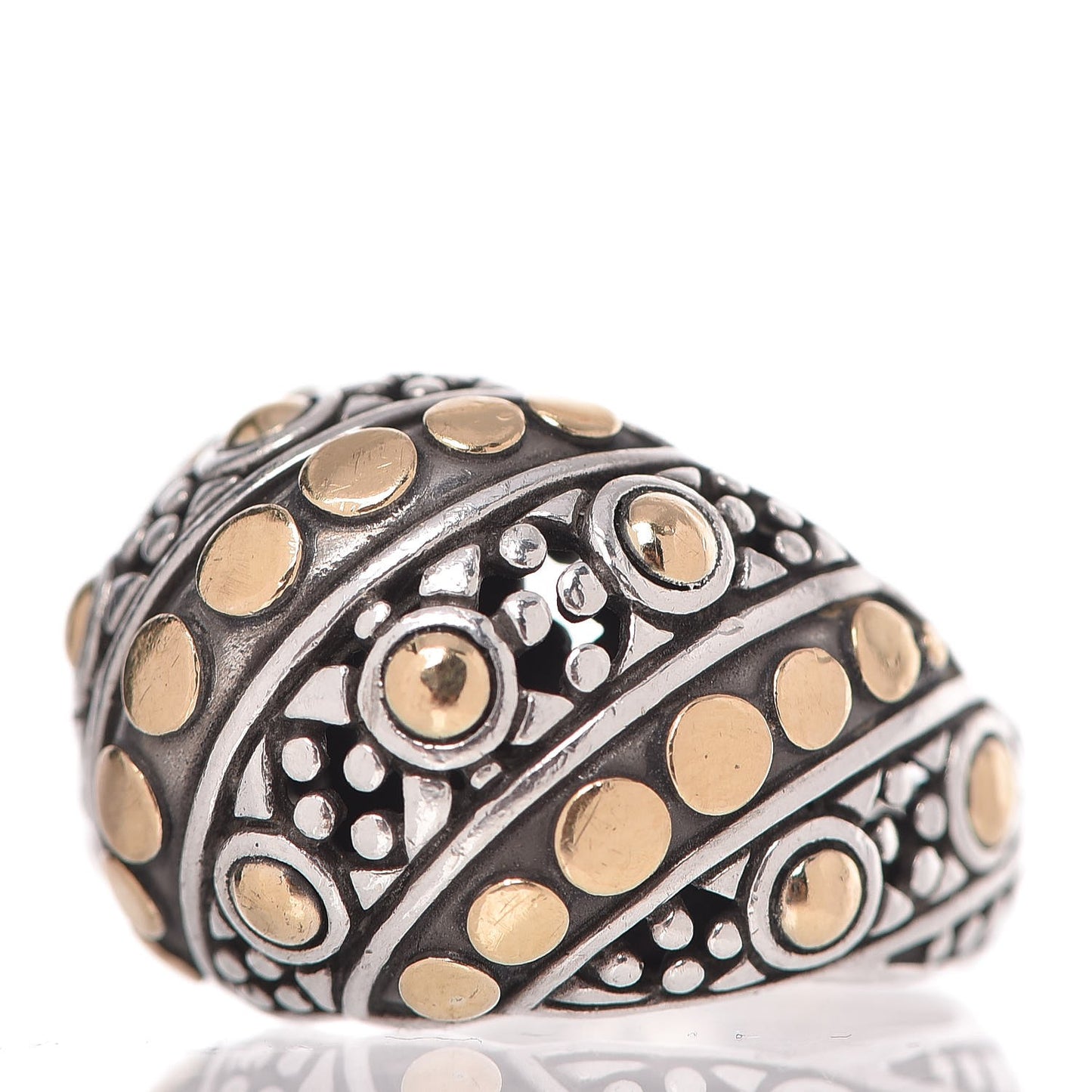 Sterling Silver 18K Yellow Gold Jaisalmer Dot Ring 54.5 7