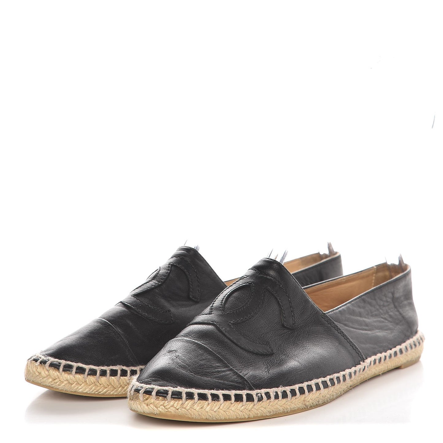 Lambskin CC Cap Toe Espadrilles 39 Black