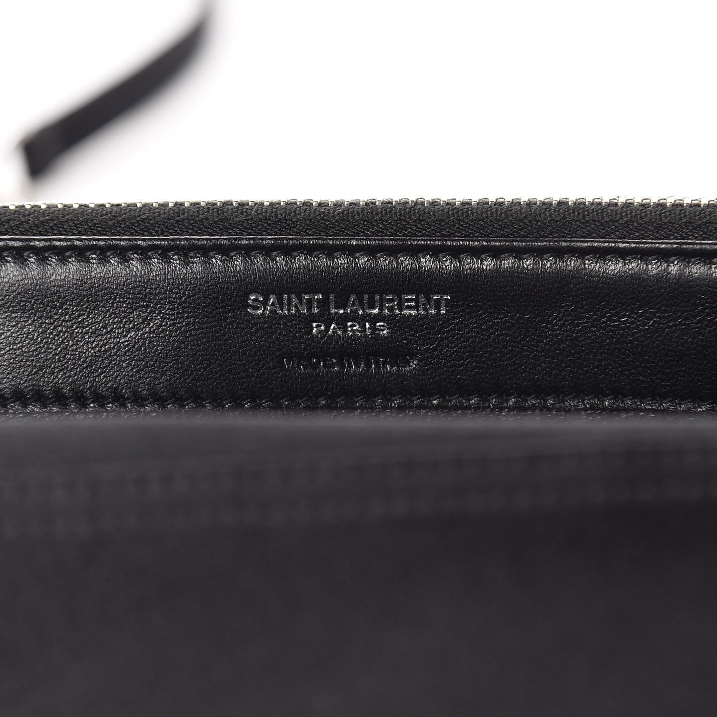 Satin Chevron Monogram Envelope Chain Wallet Black