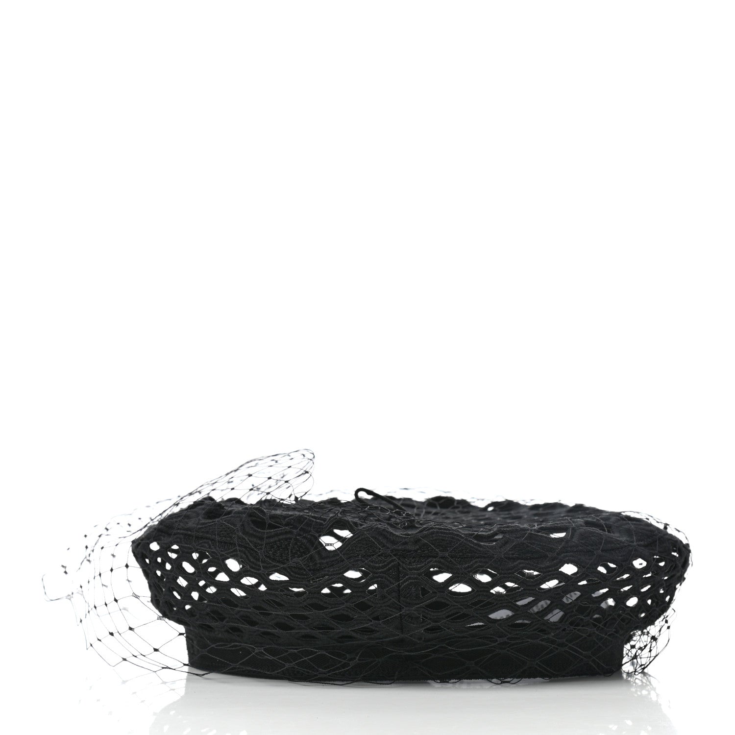 Christian Dior Mesh Arty Veil Beret 58 Black 4 of 9