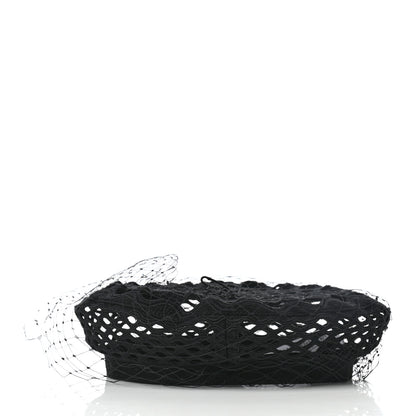 Christian Dior Mesh Arty Veil Beret 58 Black 4 of 9