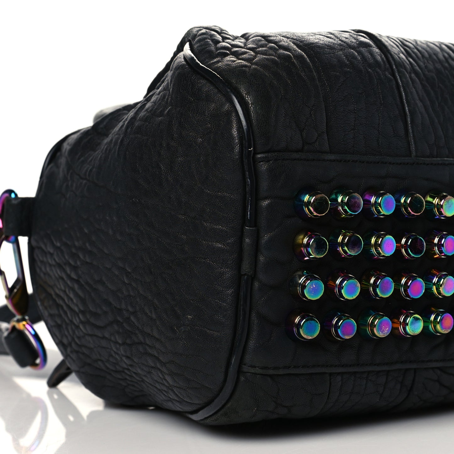 Pebbled Lambskin Rockie Black Iridescent Hardware
