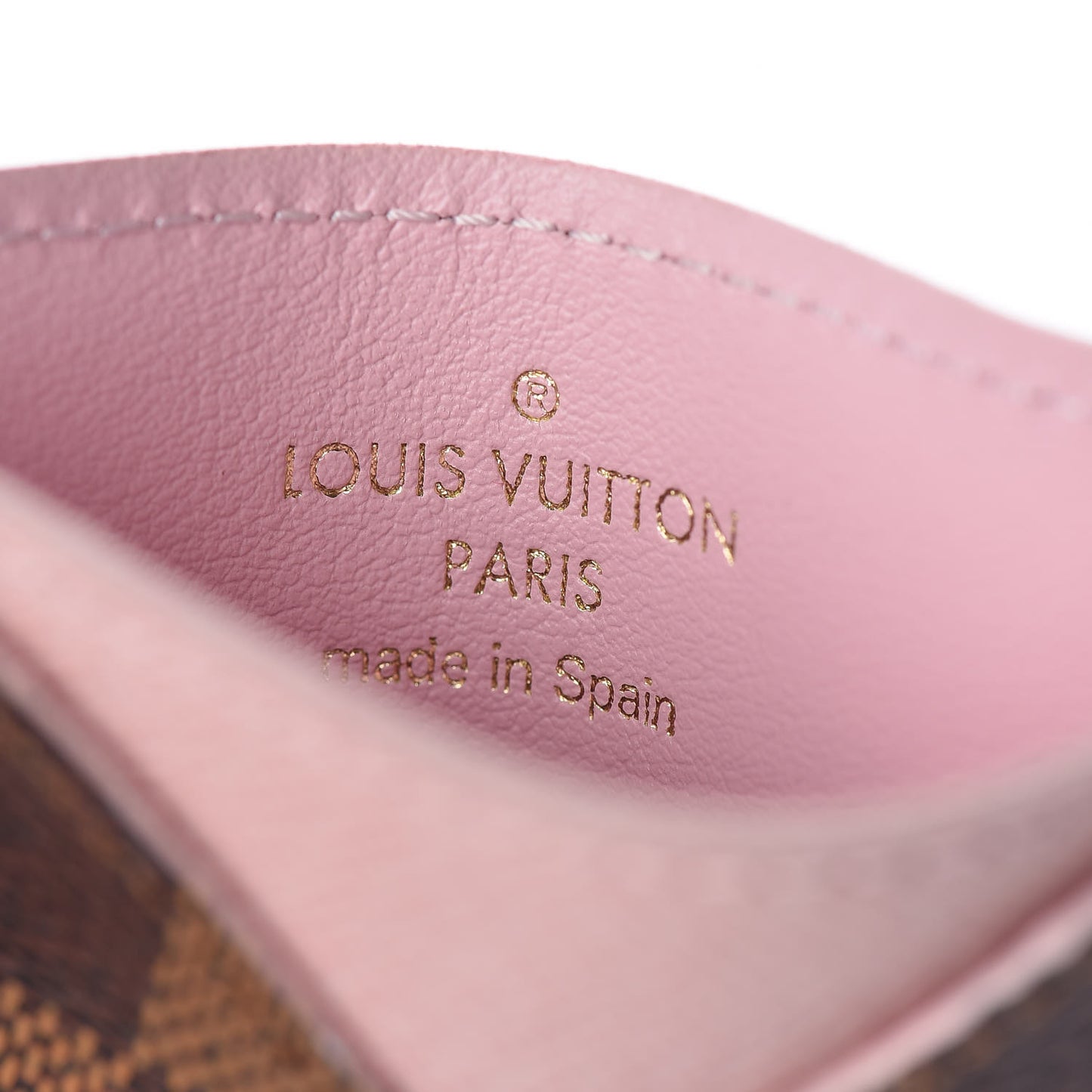 Damier Ebene Caissa Card Holder Rose Ballerine