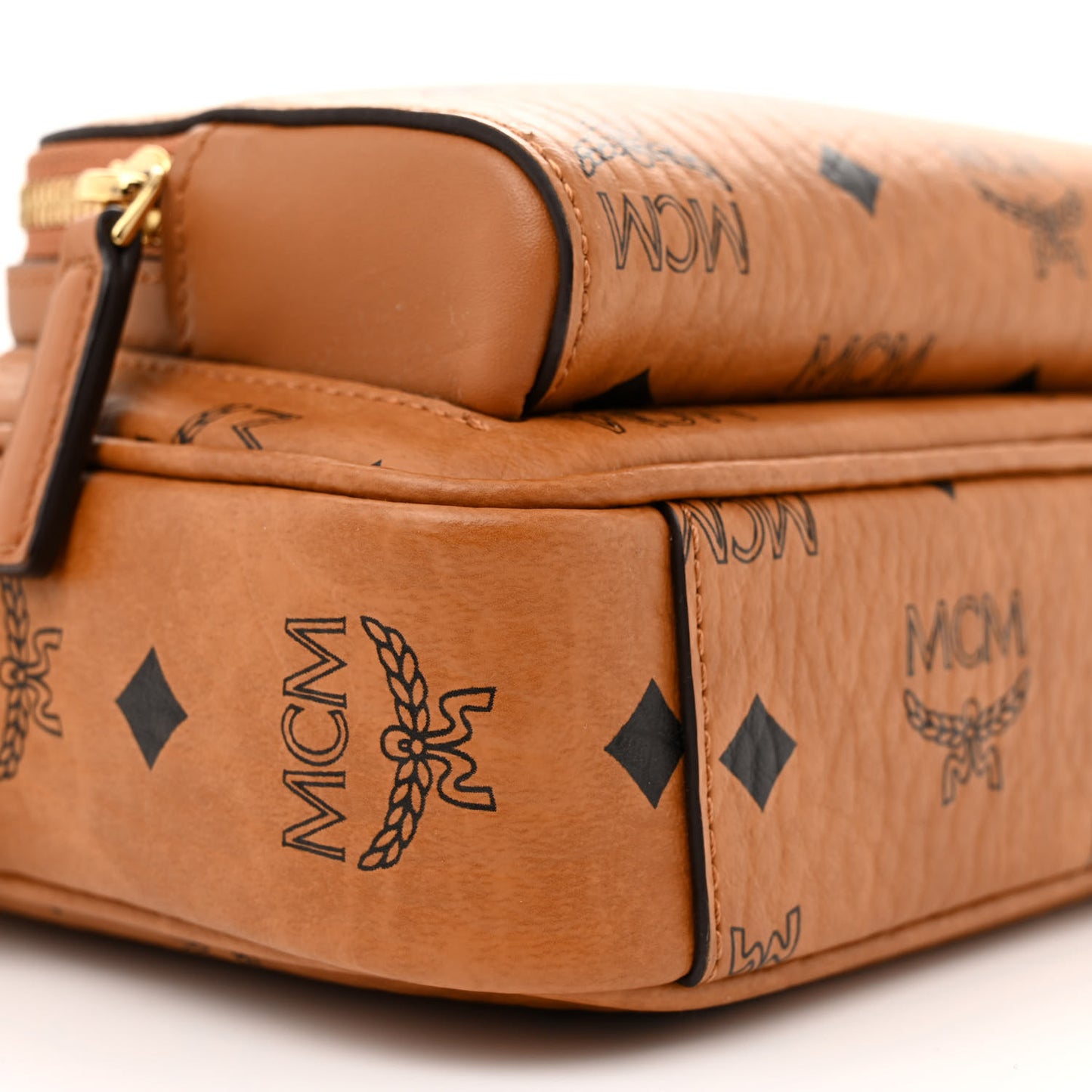 Visetos Monogram Small Aren Crossbody Cognac