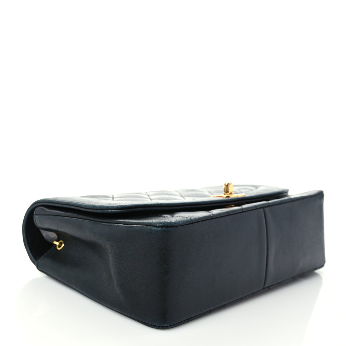 Lambskin Quilted Medium Single Flap Black